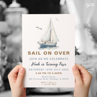 Nautic Sailboat über Geburtstag einladen Einladung