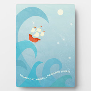 Nautic Sailing Zitat Blue Fotoplatte