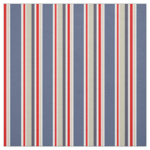 Nautic Sailor Stripes Red White Blue Gree Beige Stoff