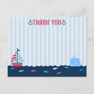Nautic/Sailor Theme Blank Vielen Dank Postkarte