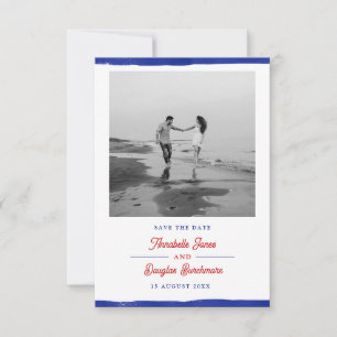 Nautic Save the Date Rustic Blue Paint Foto