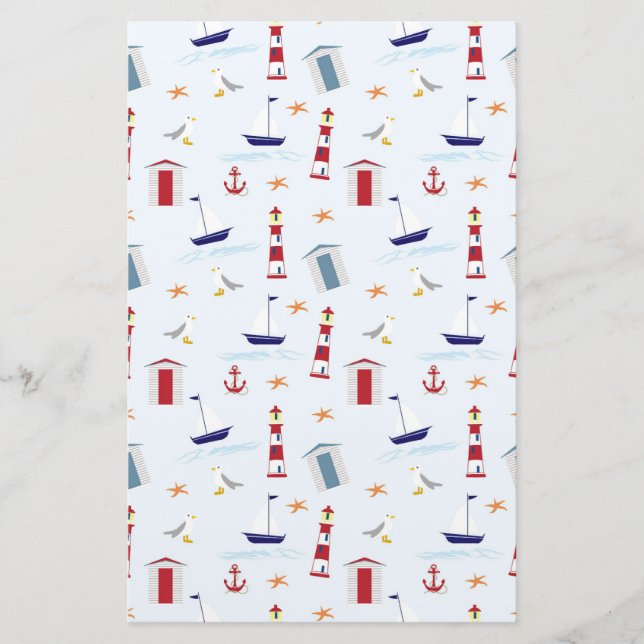 Nautic Scrapbook Paper Briefpapier (Vorderseite)