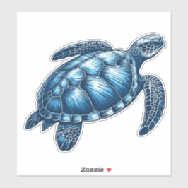 Nautic Sea Turtle Custom Cut Vinyl Sticker