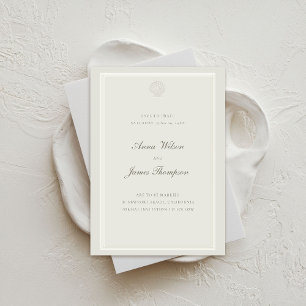 Nautic Seashell Classic Formal Ecru Wedding Save The Date