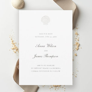 Nautic Seashell Classic Formal Pure Wedding Save The Date