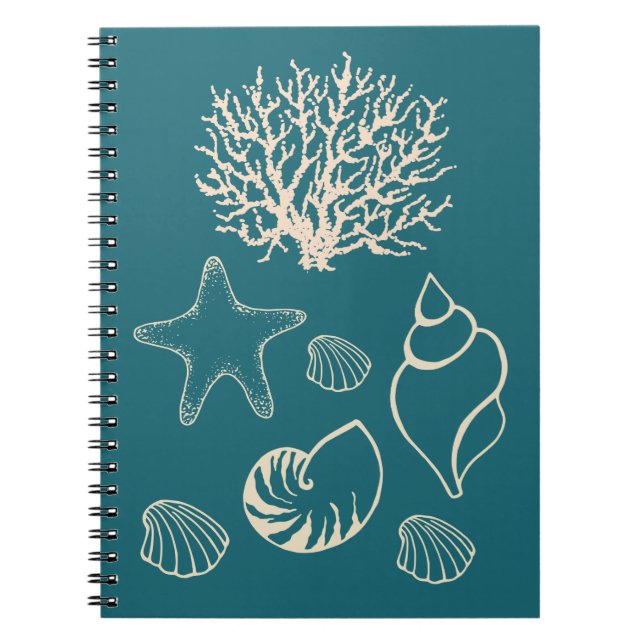 Nautic Seashell Notebook Notizblock (Vorderseite)