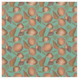 Nautic Seashell Türkise Pattern Stoff