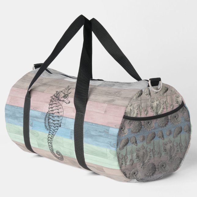 Nautic Seashells Large Duffel Bag Duffle Bag (Rechte Ecke)