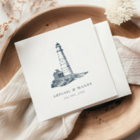 Nautic Seaside Lighthouse Dark Blue Wedding