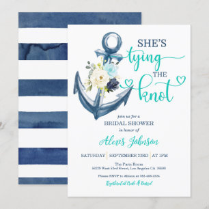 Nautic She's Bying the Knot Brautparty (Aquamarin) Einladung