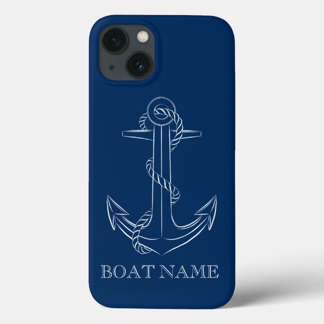 Nautic Spirit Anchor Navy Blue Case-Mate iPhone Hülle (Rückseite)