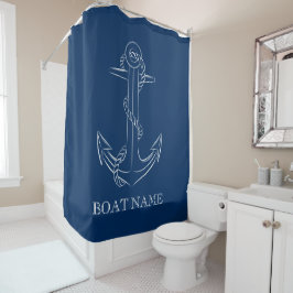 Nautic Spirit Anchor Navy Blue Duschvorhang