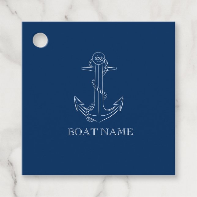 Nautic Spirit Anchor Navy Blue Geschenkanhänger (Vorderseite)