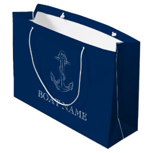 Nautic Spirit Anchor Navy Blue Große Geschenktüte