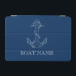 Nautic Spirit Anchor Navy Blue iPad Mini Hülle<br><div class="desc">Dieses Bild zeigt einen Anker auf einem marineblauen Hintergrund.</div>