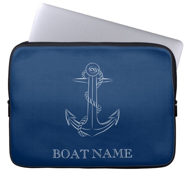 Nautic Spirit Anchor Navy Blue Laptopschutzhülle (Vorderseite)