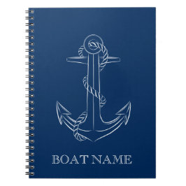 Nautic Spirit Anchor Navy Blue Notizblock