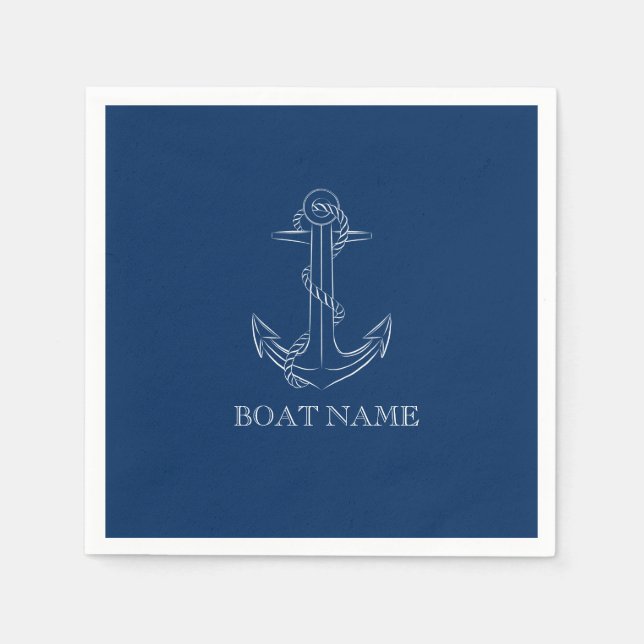 Nautic Spirit Anchor Navy Blue Serviette (Vorderseite)