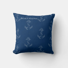 Nautic Spirit Anchors Navy Blue Kissen
