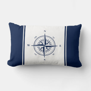 Nautic Star auf Blue und White Lumbar Pillow Lendenkissen