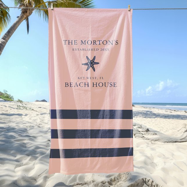 Nautic Starfish Family Beach House Strandtuch (Nautical Starfish Family Beach House Beach Towel)