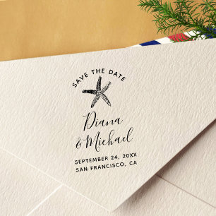 Nautic Starfish SAVE THE DATE Kalligrafie Permastempel