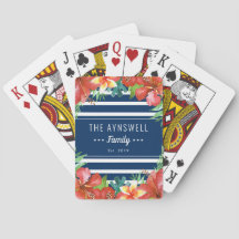 Nautic Strip Tropical Floral Family