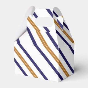 Nautic Striped Gold Blue Birthday Gevor Box Geschenkschachtel