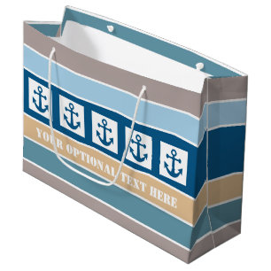 Nautic Strips Sondergeschenktasche Große Geschenktüte
