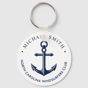 Nautic Theme Anchor Custom Navy Schlüsselanhänger