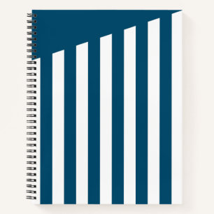 Nautic Theme Blue and White Stripes Notizbuch