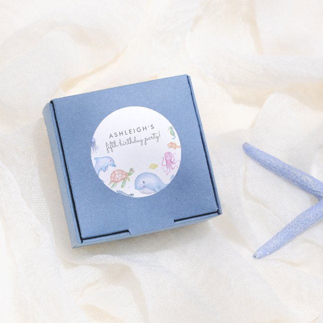 Nautic Theme Boys Birthday Party Runder Aufkleber (Von Creator hochgeladen)