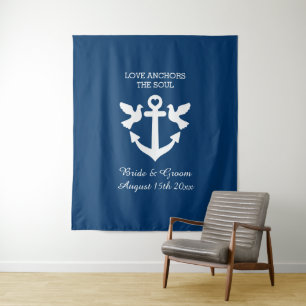 Nautic Theme Hochzeit benutzerdefiniertes Foto Hin Wandteppich