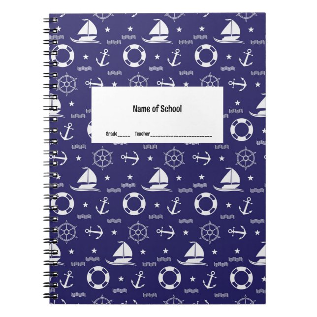 Nautic Theme Student Notebook Notizblock (Vorderseite)