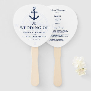Nautic Theme Wedding Anchor Custom Navy Fächer
