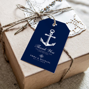 Nautic Theme Wedding Anchor Custom Navy Geschenkanhänger