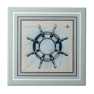 Nautic Themed Blue Keramik Tile Fliese