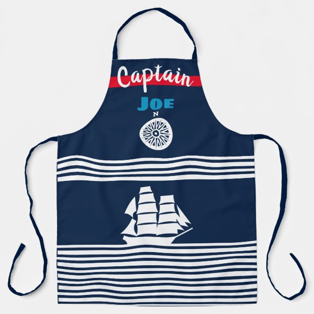 Nautic Themed Dark Blue Schürze (Vorderseite)