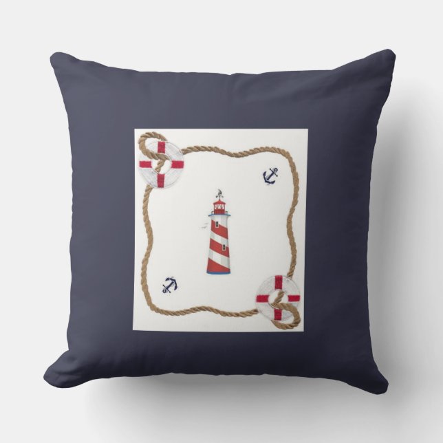 Nautic Themed Throw Kissen (Vorderseite)