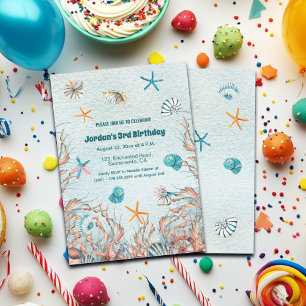 Nautic Under Sea 3rd Birthday Einladung