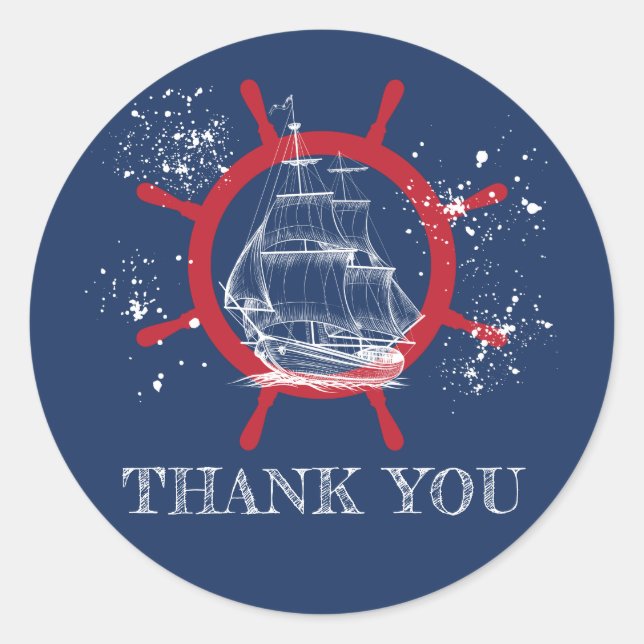 Nautic Vielen Dank für die Blue Runder Aufkleber (Vorderseite)