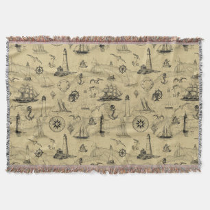 Nautic Vintag Pattern Antique Coastal Décor Decke