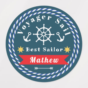 Nautic Voyager Best Sailor Dark Blue Etiketten