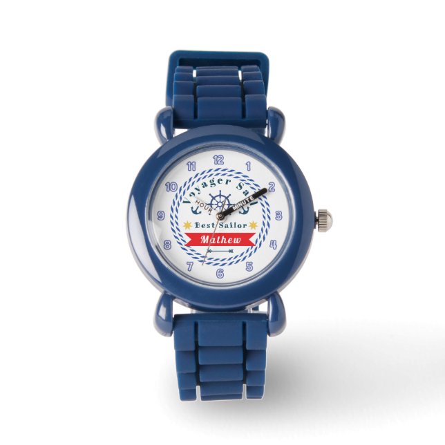 Nautic Voyager Best Sailor White Armbanduhr (Vorderseite)