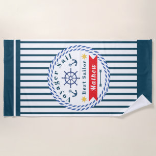 Nautic Voyager Best Sailor White Beach Handtuch