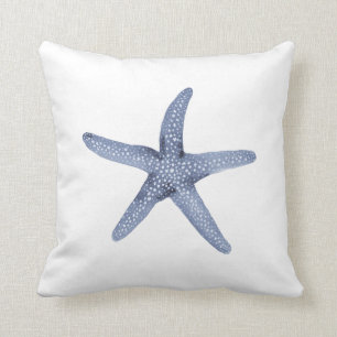 Nautic Watercolor Blue Starfish Thepe Kissen