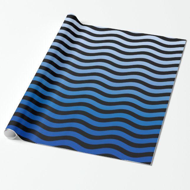 Nautic Waves Blue Hue Geschenkpapier (Ungerollt)