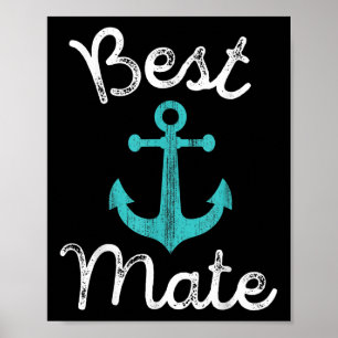 Nautic Wedding Bride Grooms Man & amp; Trauzeugen Poster