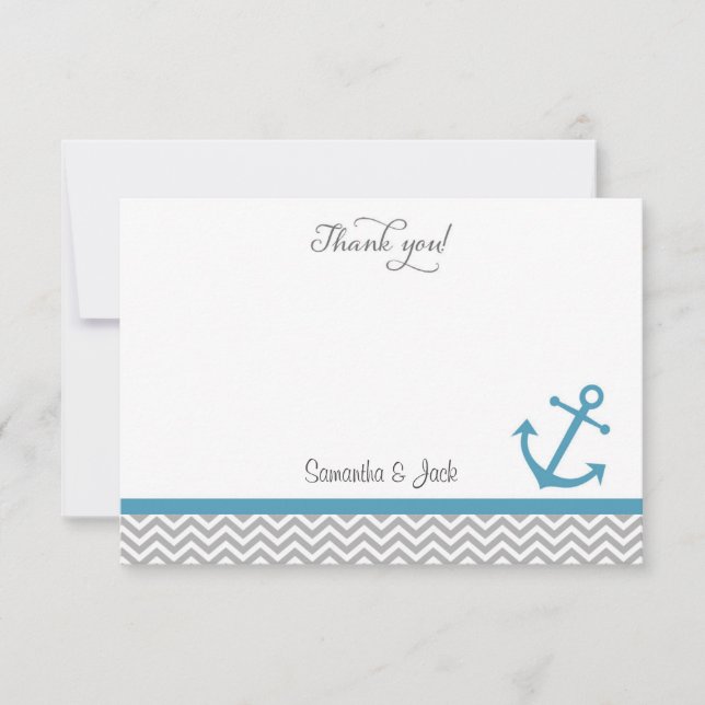 Nautic Wedding Dankeschön Card Dankeskarte (Vorderseite)