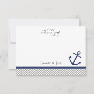 Nautic Wedding Dankeschön Card Mitteilungskarte